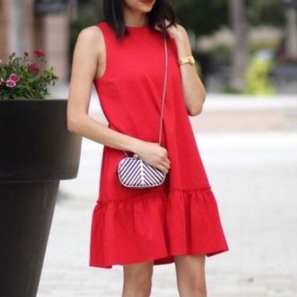 Banana Republic Red Drop Waist Shift Dress